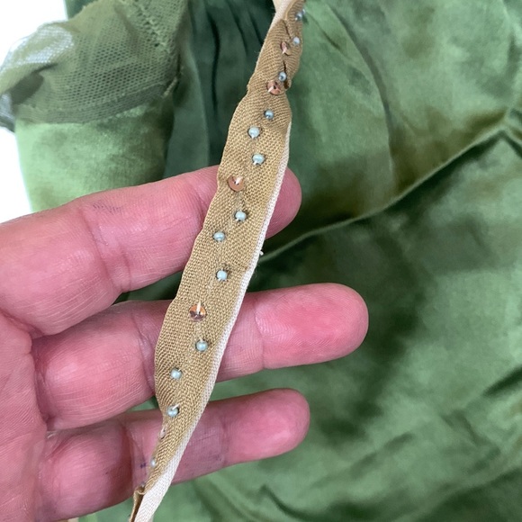 REBECCA TAYLOR size 8 green silk and lace mini dress in excellent condition - Picture 5 of 7